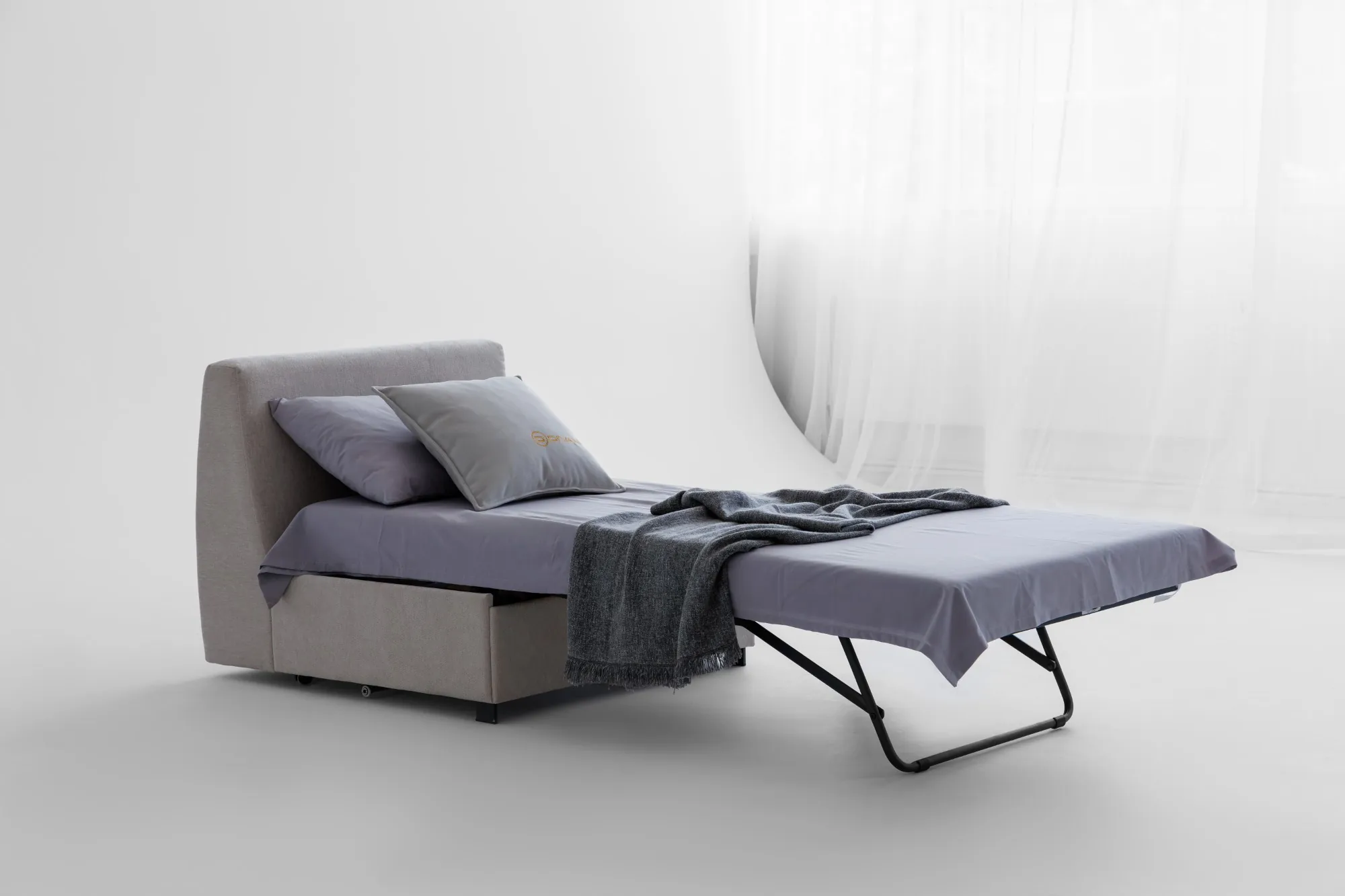 Fotoliu extensibil Cubo-Letto cu saltea ortopedică și design compact pentru un somn confortabil - imagine 8