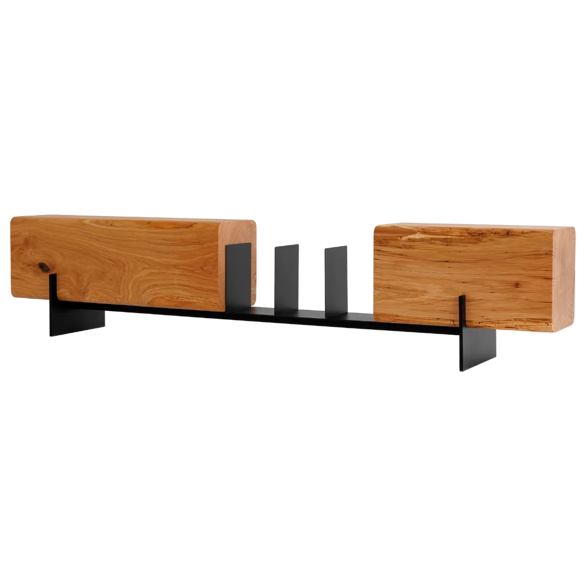 Element – Măsuță de Cafea și Bancă din Stejar Masiv și Metal